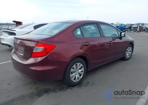 2012 Honda Civic Lx z USA, uszkodzony, nr VIN 2HGFB2F58CH580036